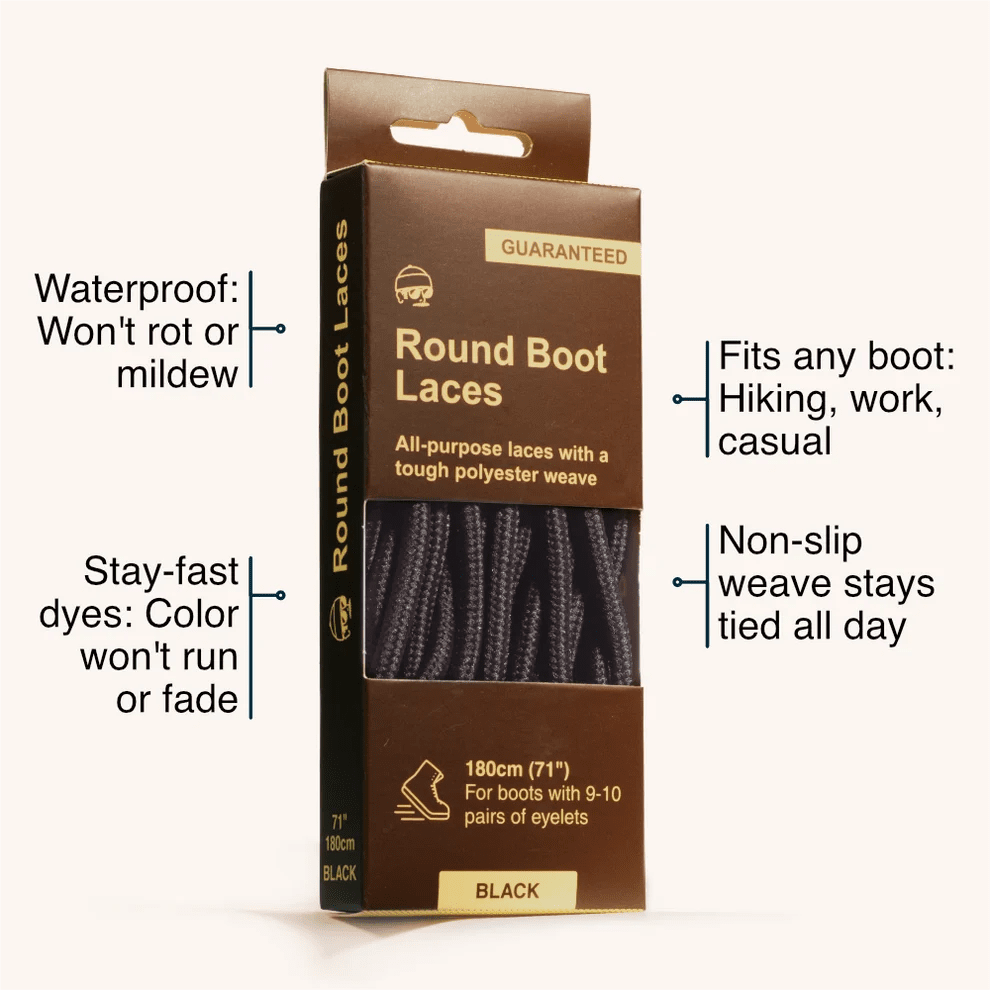 Adventure Andy Round Boot Laces - Brown