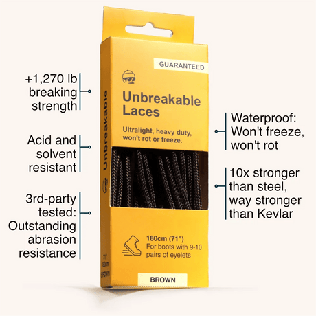 Adventure Andy Unbreakable Boot Laces - Black