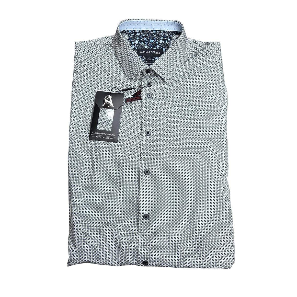 Alpha & Steele Men's LS Microfiber Modern Fit Shirt - A&M Clothing & Shoes