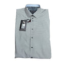 Alpha & Steele Men's LS Microfiber Modern Fit Shirt - Black/Multi