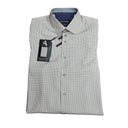 Alpha & Steele Men's LS Microfiber Modern Fit Shirt - Brown/Multi