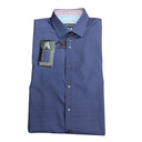 Alpha & Steele Men's LS Microfiber Modern Fit Shirt - Indigo