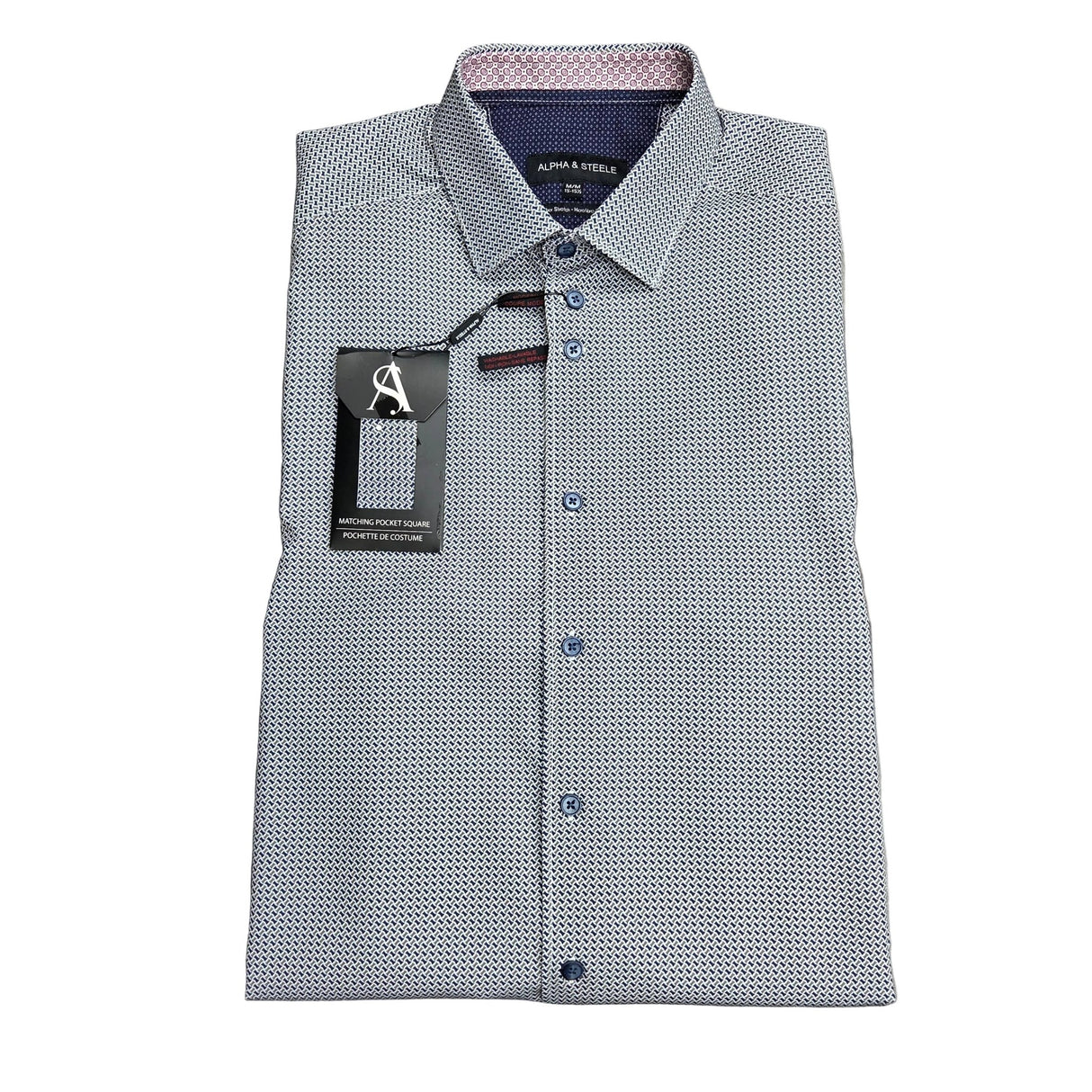 Alpha & Steele Men's LS Microfiber Modern Fit Shirt - A&M Clothing & Shoes