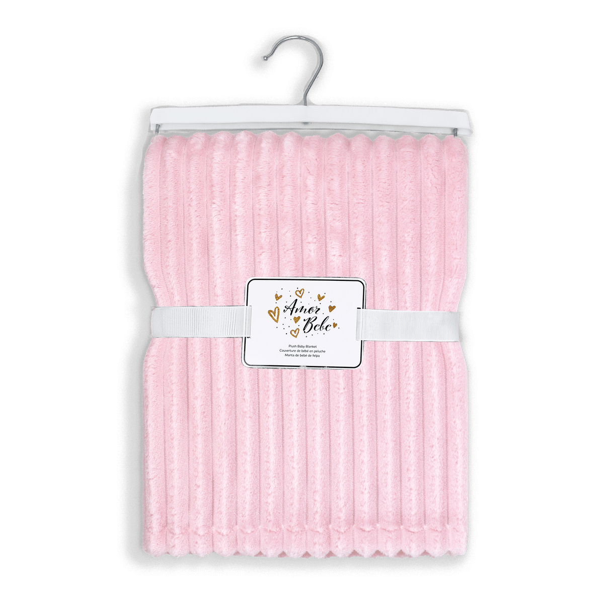 Amor Bebe Striped Plush Baby Blanket - A&M Clothing & Shoes