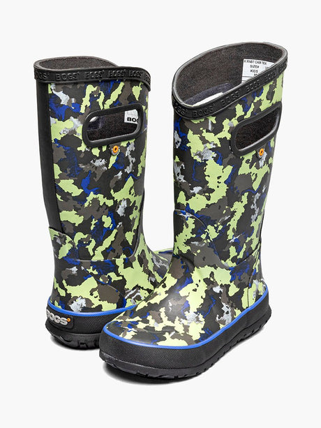 Bogs Kids Boys Camo Texture Rainboots - Black Multi
