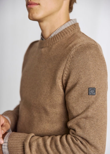 Bruun & Stengade Men's Cotton Crew Sweater - Brown