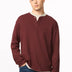 Buffalo Men's Kambo Ribbed Long Sleeve Henley - Red Mahogany