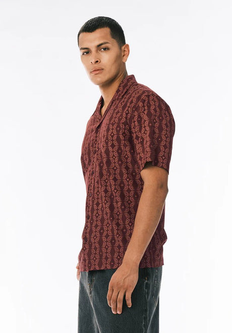 Buffalo Men's Sandro Short Sleeve Button Up Shirt - Decadent Chocolate