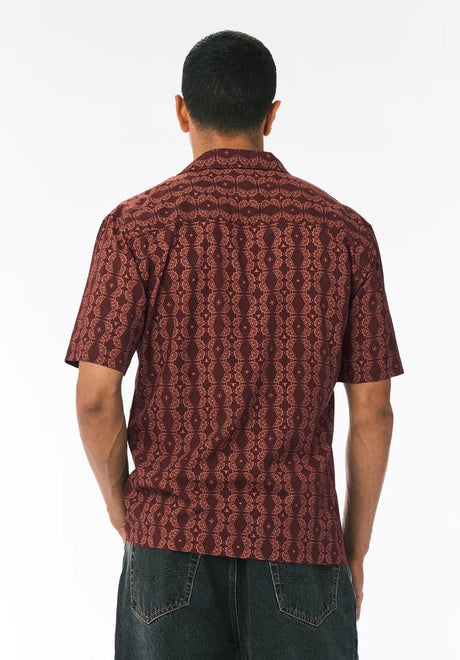 Buffalo Men's Sandro Short Sleeve Button Up Shirt - Decadent Chocolate