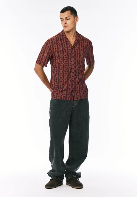 Buffalo Men's Sandro Short Sleeve Button Up Shirt - Decadent Chocolate