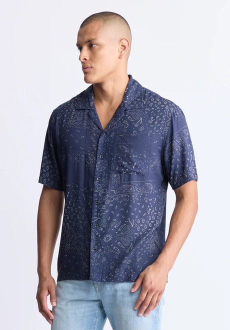 Buffalo Men's Santi SS Shirt - Midnight Blue