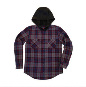 Burnside Youth Boys LS Woven Shirt - Charcoal