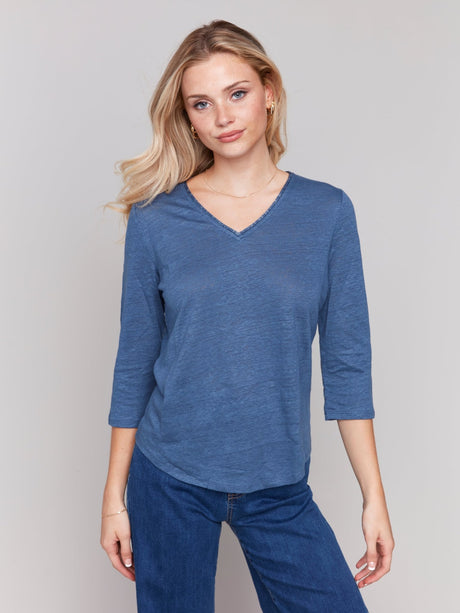 Charlie B Women's 3/4 Sleeve Top - A&M Clothing & Shoes - Westlock