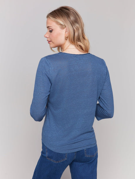 Charlie B Women's 3/4 Sleeve Top - Denim