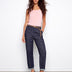 Charlie B Women's Belted Cross Hatch Denim Pants - A&M Clothing & Shoes - Westlock