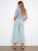 Charlie B Women's Belted Stretch Denim Wide Leg Pants - A&M Clothing & Shoes