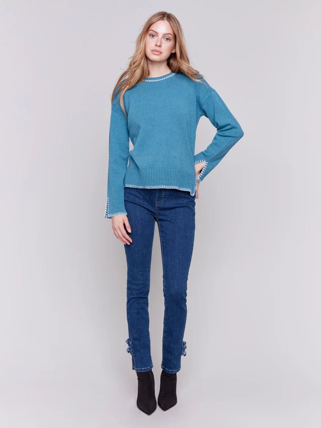 Charlie B Women's Blanket Stitch Sweater - A&M Clothing & Shoes - Westlock