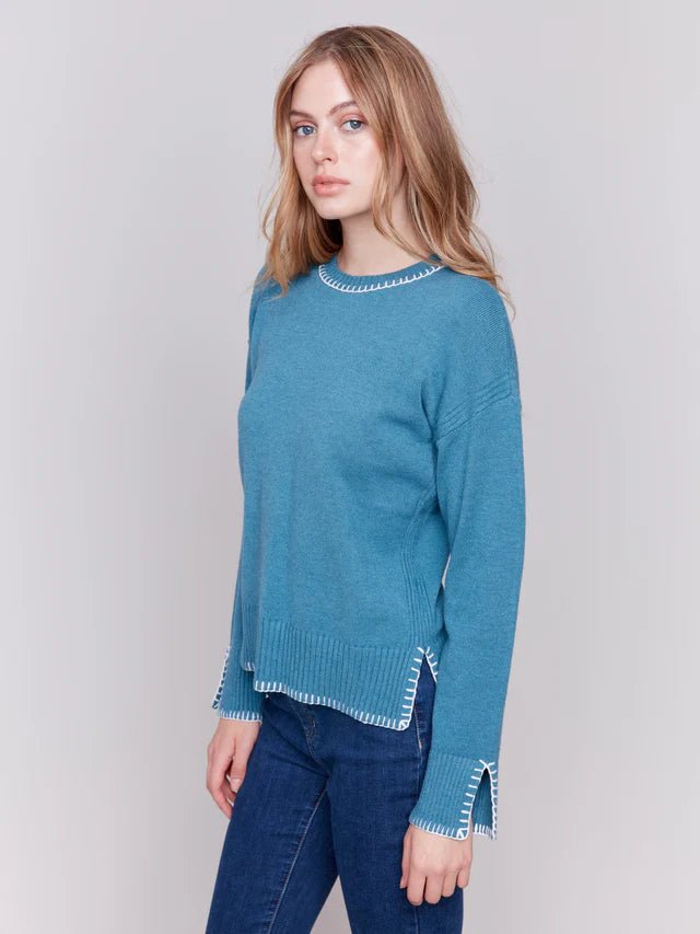 Charlie B Women's Blanket Stitch Sweater - A&M Clothing & Shoes - Westlock