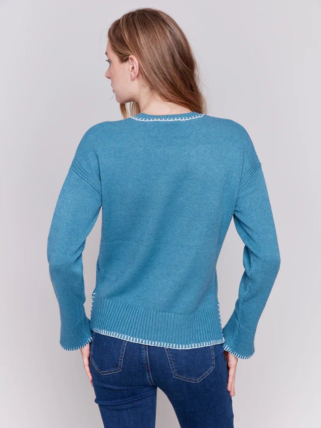 Charlie B Women's Blanket Stitch Sweater - A&M Clothing & Shoes - Westlock