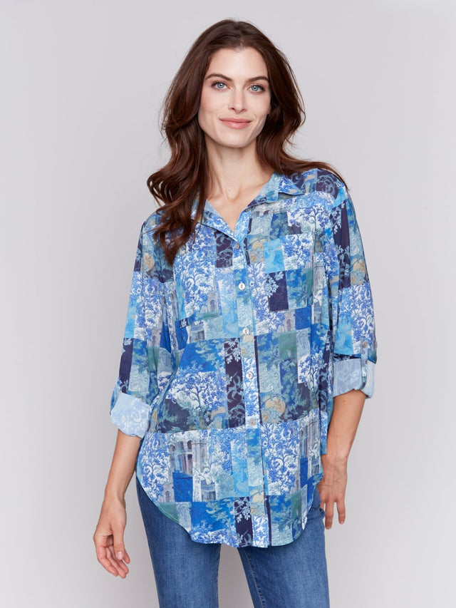 Charlie B Women's Button Front Blouse - A&M Clothing & Shoes - Westlock