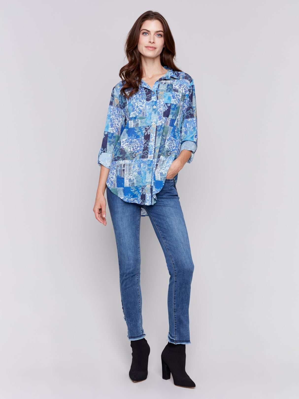 Charlie B Women's Button Front Blouse - A&M Clothing & Shoes - Westlock