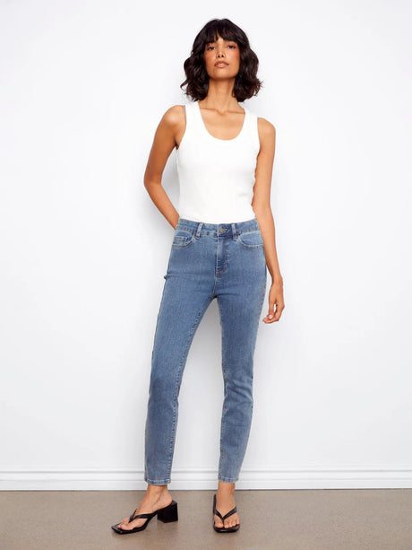 Charlie B Women's Claudia Slim Leg Jeans - Medium Blue