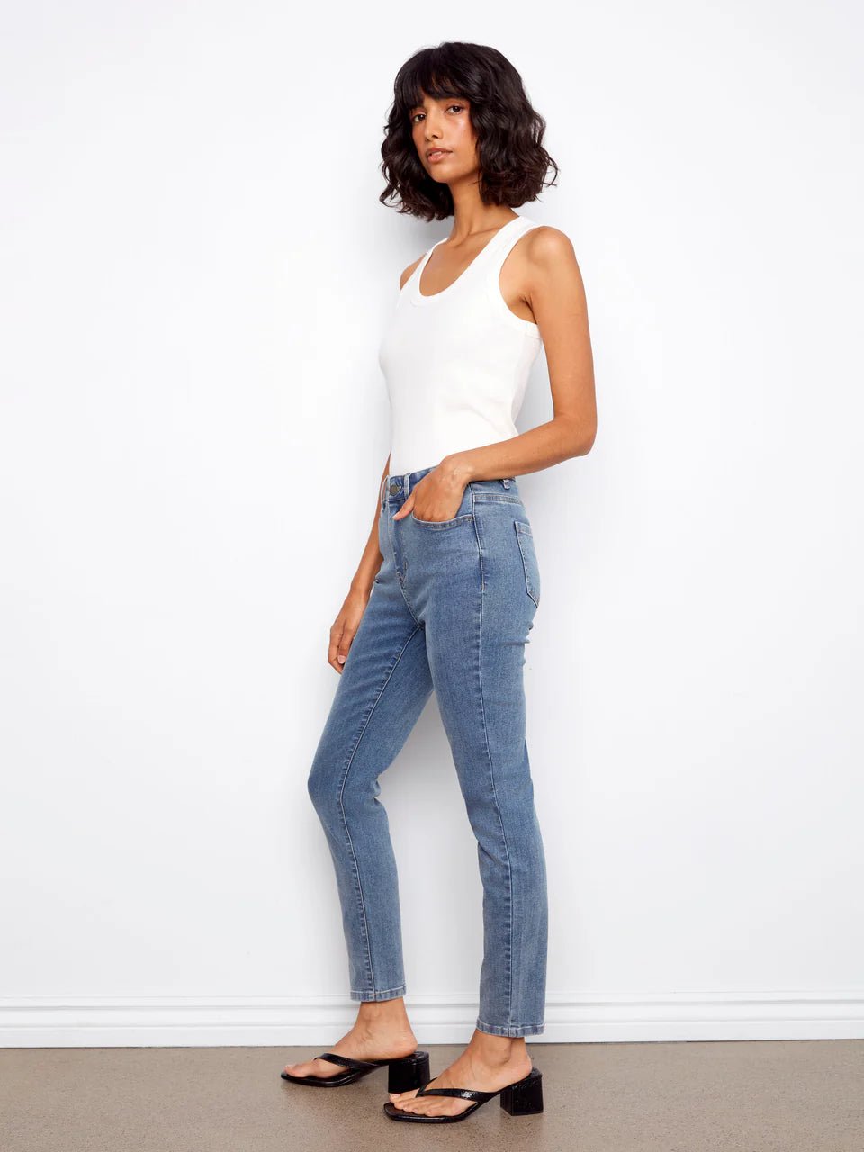 Charlie B Women's Claudia Slim Leg Jeans - Medium Blue