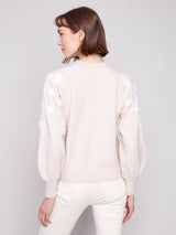 Charlie B Women's Crew Neck Embroidery Sweater - A&M Clothing & Shoes