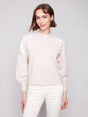 Charlie B Women's Crew Neck Embroidery Sweater - A&M Clothing & Shoes - Westlock