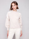 Charlie B Women's Crew Neck Embroidery Sweater - A&M Clothing & Shoes - Westlock