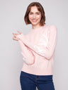 Charlie B Women's Crew Neck Soutache Detail Sweater - A&M Clothing & Shoes - Westlock