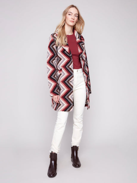 Charlie B Women's Crochet Button Up Long Coat - Primrose