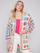 Charlie B Women's Crochet Long Cardigan - Punch