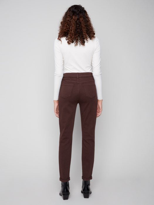 Charlie B Women's Cuffed Hem Slim 5 - Pocket Twill Pants - A&M Clothing & Shoes - Westlock