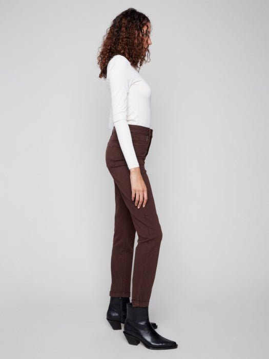 Charlie B Women's Cuffed Hem Slim 5 - Pocket Twill Pants - A&M Clothing & Shoes - Westlock