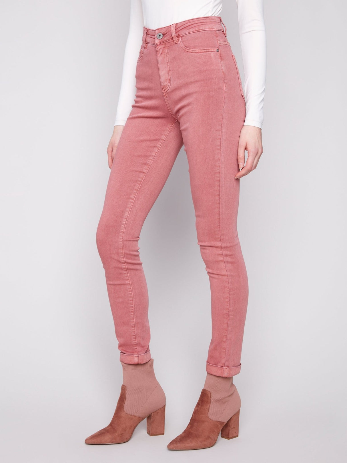 Charlie B Women's Cuffed Hem Slim 5 - Pocket Twill Pants - A&M Clothing & Shoes - Westlock