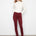 Charlie B Women's Cuffed Slim 5-Pocket Colored Twill Pants - Merlot