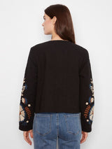 Charlie B Women's Edge to Edge Embroidered Basketweave Jacket - Poem