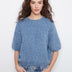 Charlie B Women's Elbow Sleeve Balloon Shape Sweater - Heather Denim