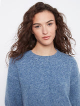 Charlie B Women's Elbow Sleeve Balloon Shape Sweater - Heather Denim
