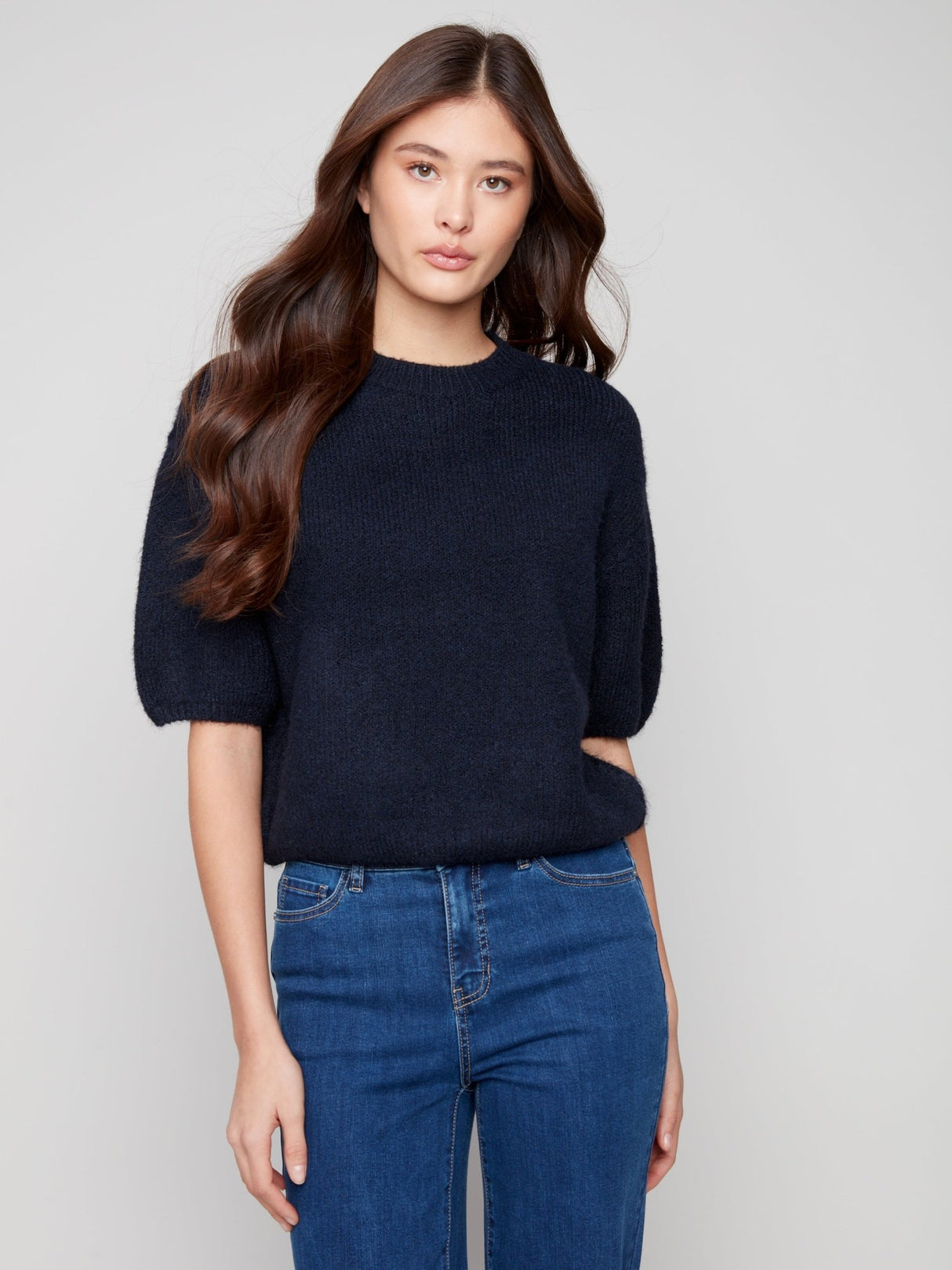 Charlie B Women's Elbow Sleeve Balloon Shape Sweater - A&M Clothing & Shoes - Westlock