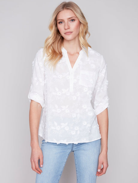 Charlie B Women's Embroidery Blouse - A&M Clothing & Shoes