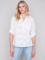 Charlie B Women's Embroidery Blouse - A&M Clothing & Shoes - Westlock