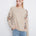 Charlie B Women's Floral Embroidered Raglan Crew Sweater - Light Pebble