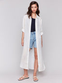 Charlie B Women's Foil Linen Tunic Dress - Champagne