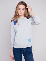 Charlie B Women's Heart Patch Sweater - A&M Clothing & Shoes