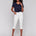 Charlie B Women's Knee High Capri Twill Pants - Natural