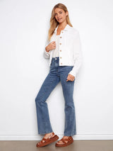 Charlie B Women's Linen Frayed Hem Jacket - A&M Clothing & Shoes