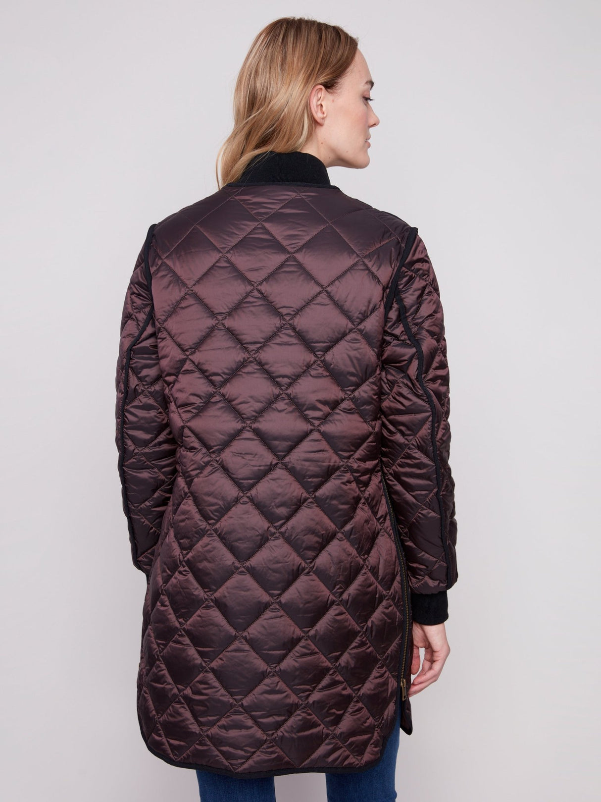 Charlie B Women's Long Quilted Puffer Jacket - A&M Clothing & Shoes - Westlock