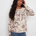 Charlie B Women's Long Sleeve Rounded Hem Crew Sweater - Poetry